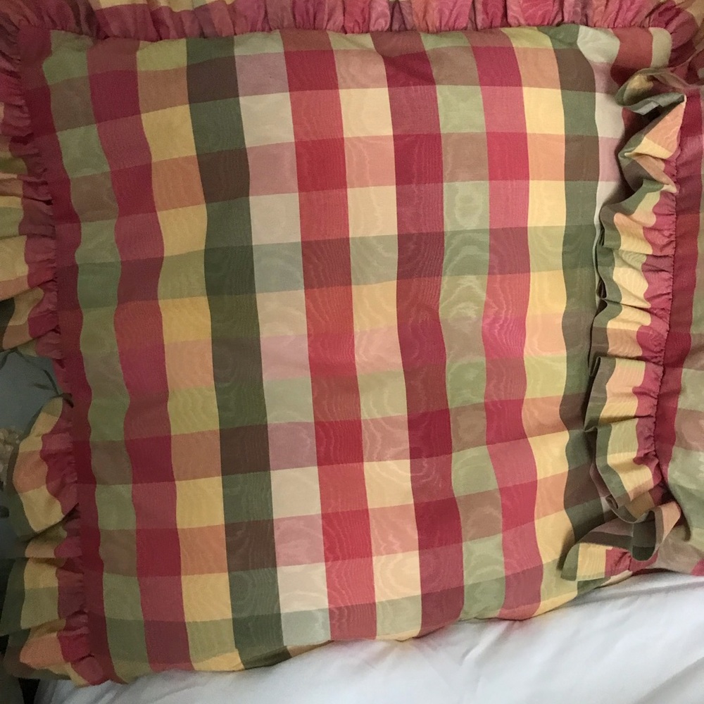 Euro shams. Rose tree Summerton plaid
